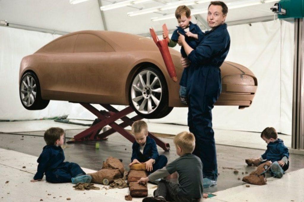 Elon Musk and some of his kids
