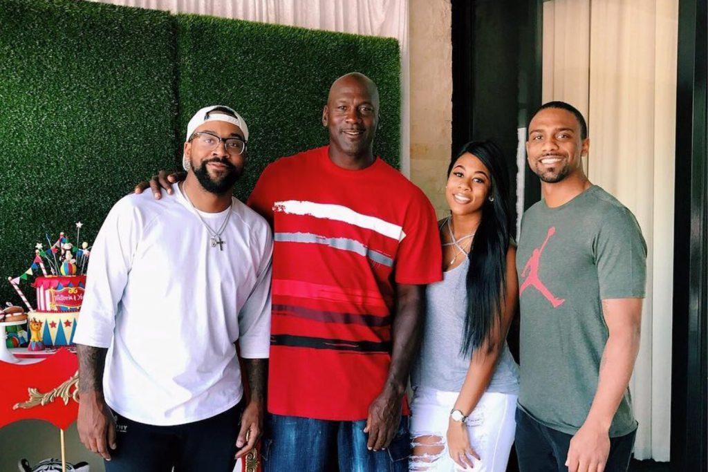 Michael Jordan with 3 of his kids