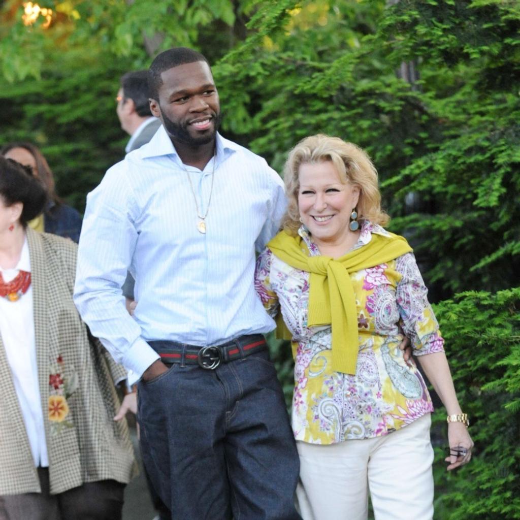 50 Cent and Bette Midler, friends, celebrity friendships, weird celebrity friendships, random celebrity friendships, odd celebrity friendships
