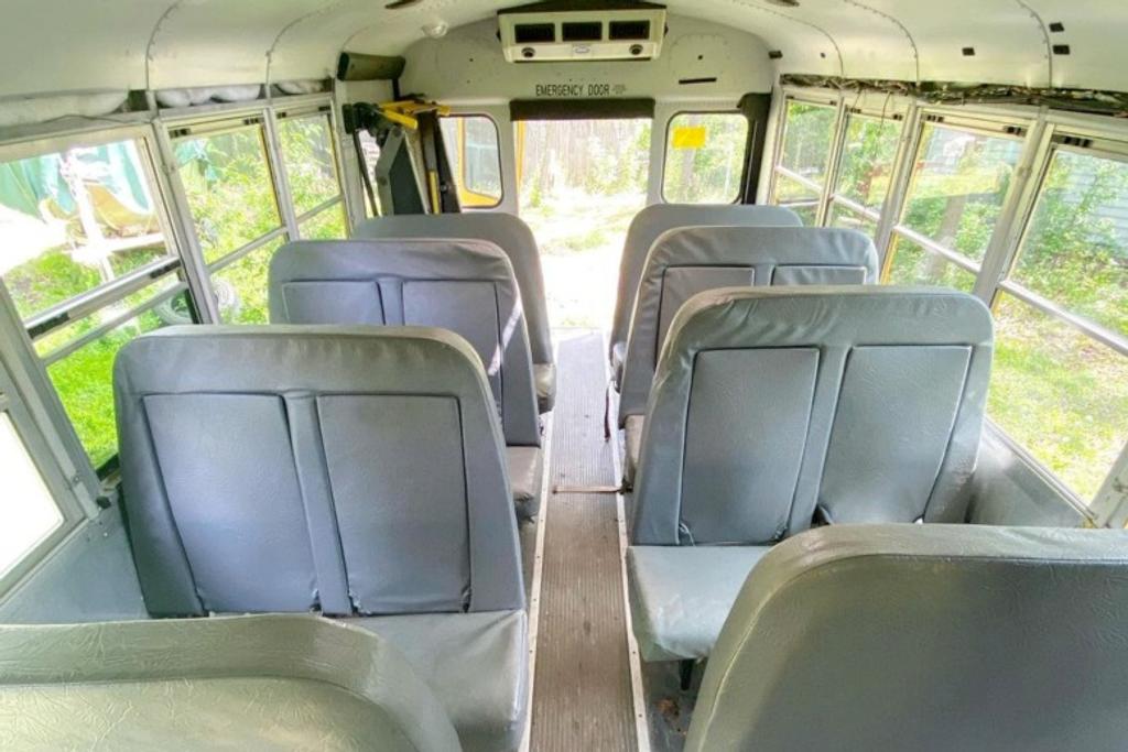 Old seats on Cassie Furlong's School Bus