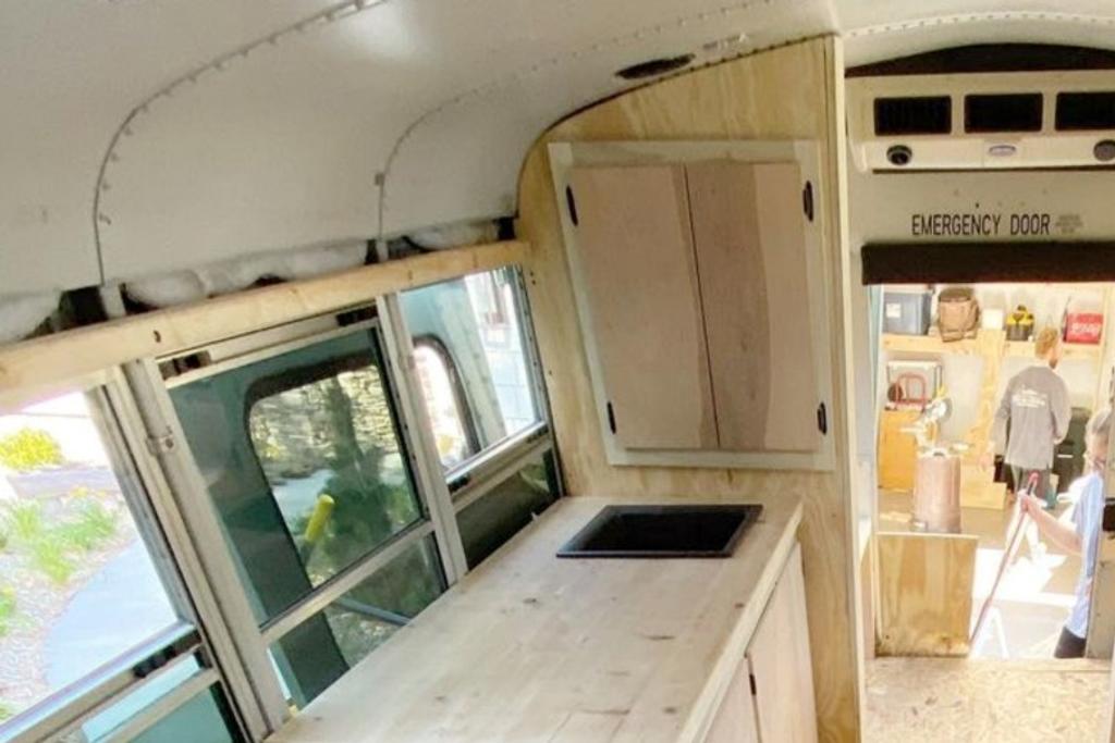 Cassie Furlong optimizes the space in her tiny bus home