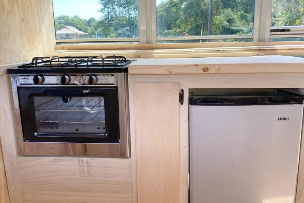 The Sassy Bus's kitchen appliances