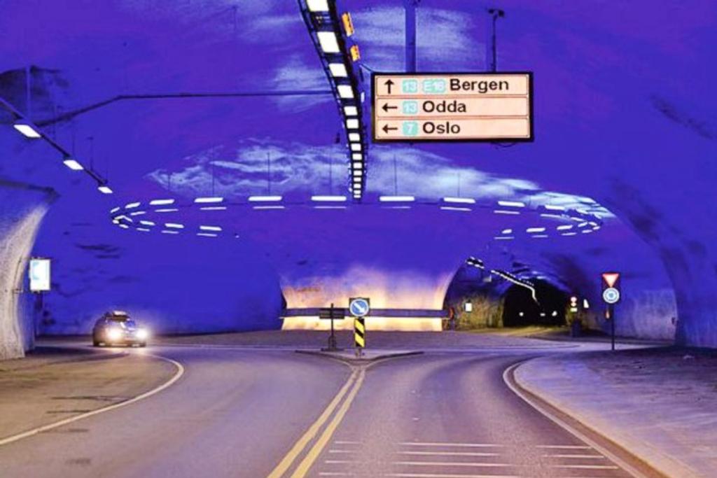 Tromsøysund Tunnel Norway roundabout