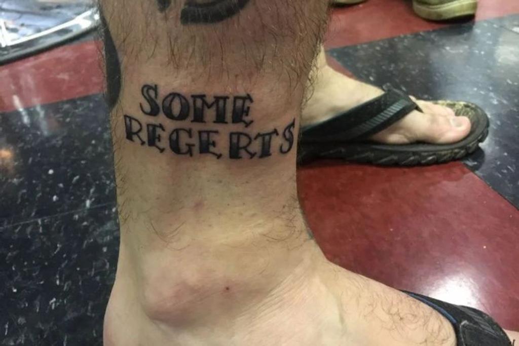 no regrets funny tattoo