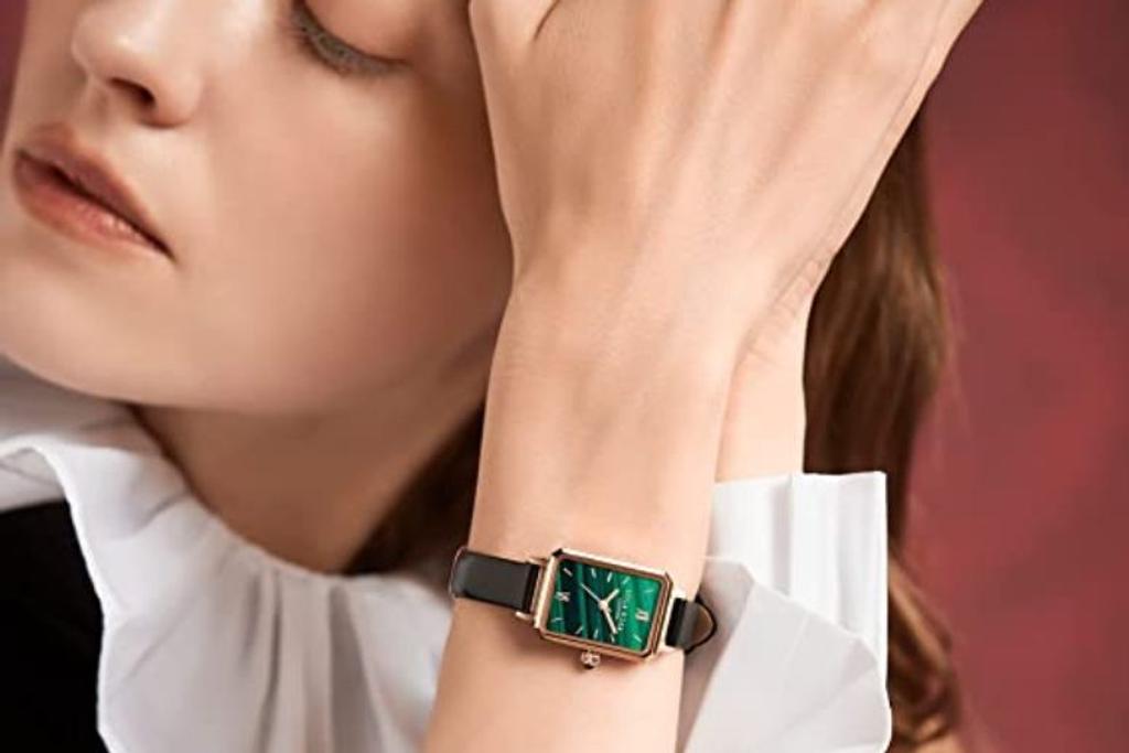 Lola Rose Women's Gemstone Inspiration Genuine Leather Strap Watch